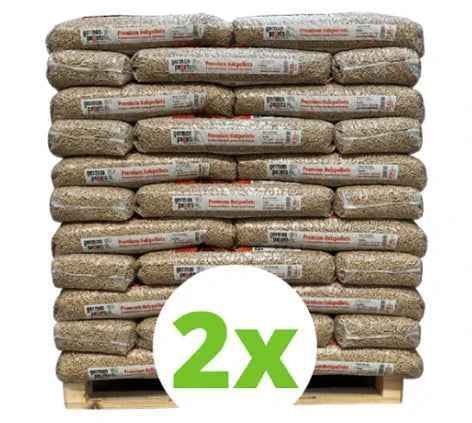 Pellets de bois allemands ENplus A1 & DIN+ – 2 palettes, livraison avec transpalette