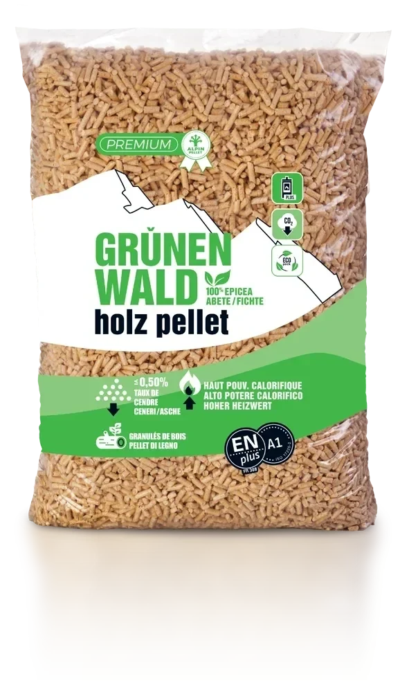 Pellets de bois 100 % sapin blanc, palette 1080 kg – 72 sacs de 15 kg