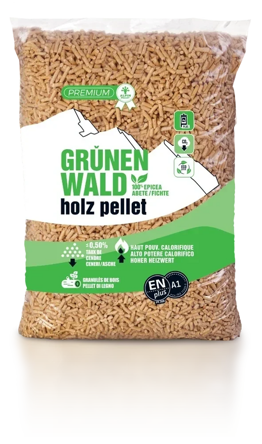 Pellets de bois 100 % sapin blanc, palette 1080 kg – 72 sacs de 15 kg