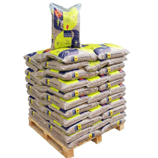 Pellets Asturias 2 palettes 2160 kg – 144 sacs de 15 kg, 5,0 kWh/kg