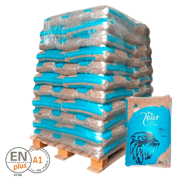Pellets de pin 100 % écorcé ENplus A1 732 kg – Qualité premium espagnole