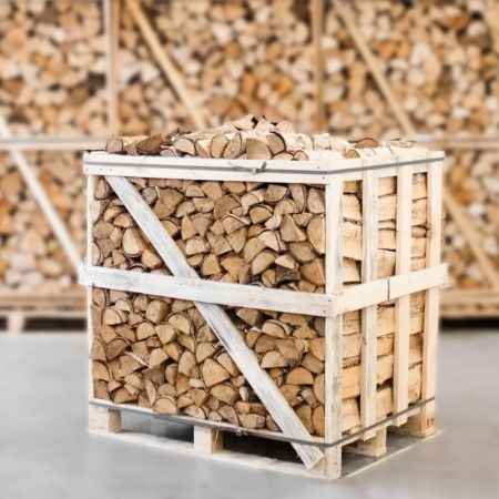 Bois de chauffage bouleau séché en chambre 23-25 cm – demi-palette 375 kg
