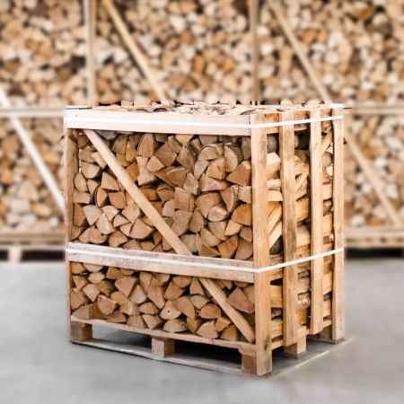 Bois de chauffage frêne séché en chambre 25 cm – demi-palette 385 kg