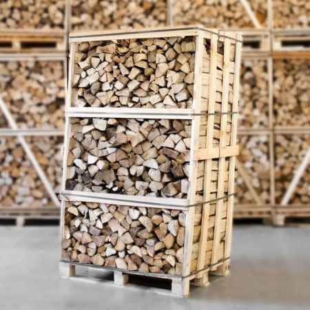 Bois de chauffage charme séché en chambre 25 cm – palette entière 900 kg