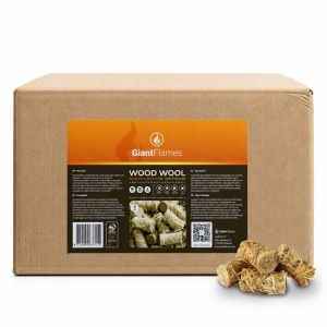 Briquettes de bois rondes Giant Flames, palette entière 912 kg – 190 paquets de 4,8 kg, PEFC