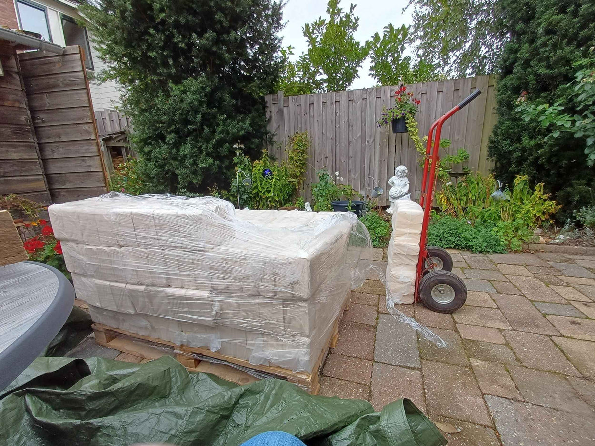 Briquettes RUF, palette entière 960 kg – 96 paquets de 10 kg, FSC
