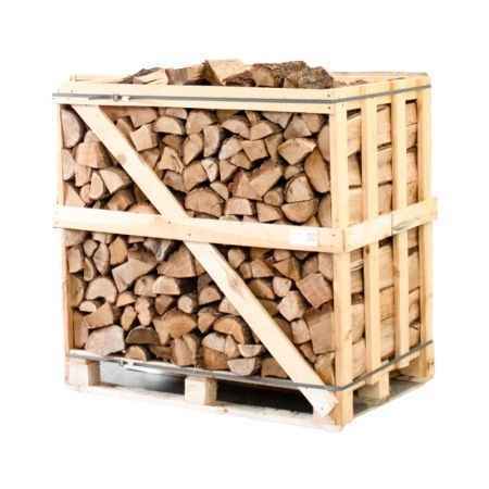Bois de chauffage chêne séché en chambre 25 cm – demi-palette 450 kg