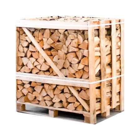 Bois de chauffage frêne séché en chambre 25 cm – demi-palette 385 kg