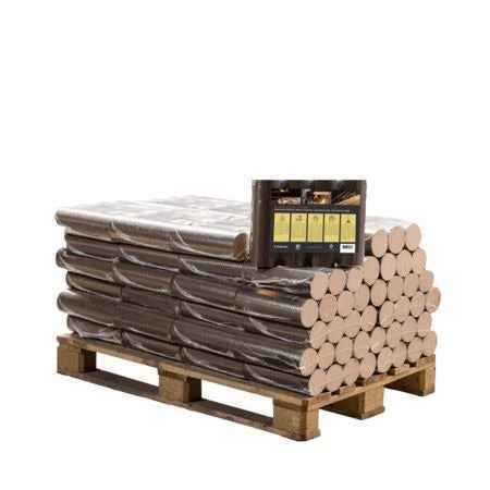 Briquettes de hêtre rondes, demi-palette 480 kg – 48 paquets de 10 kg