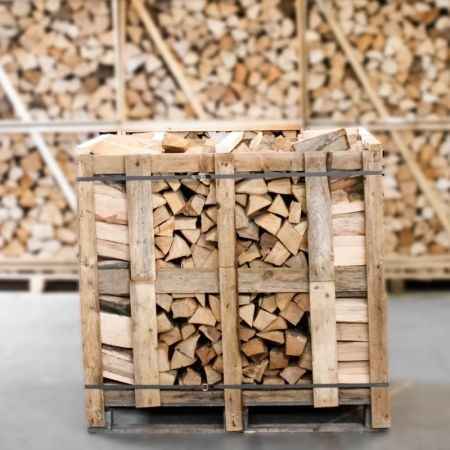 Bois de chauffage hêtre séché en chambre 25 cm – demi-palette 450 kg