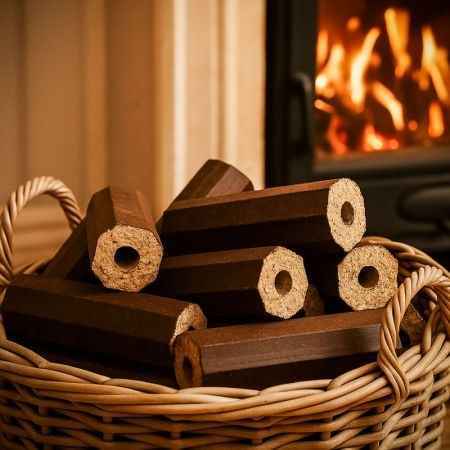 Briquettes Pini Kay 960 kg – palette entière, 96 sacs de 10 kg