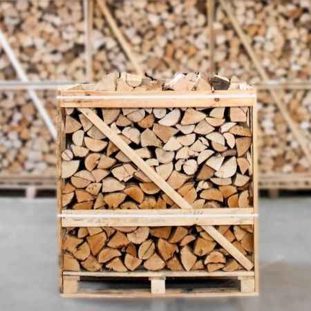 Bois mélangé bouleau/frêne séché en chambre, 25 cm – demi-palette 450 kg