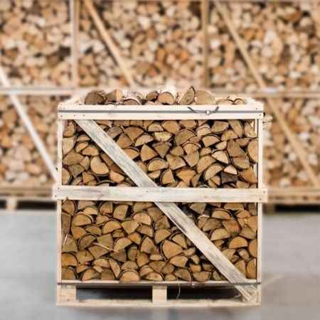 Bois de chauffage bouleau séché en chambre 23-25 cm – demi-palette 375 kg